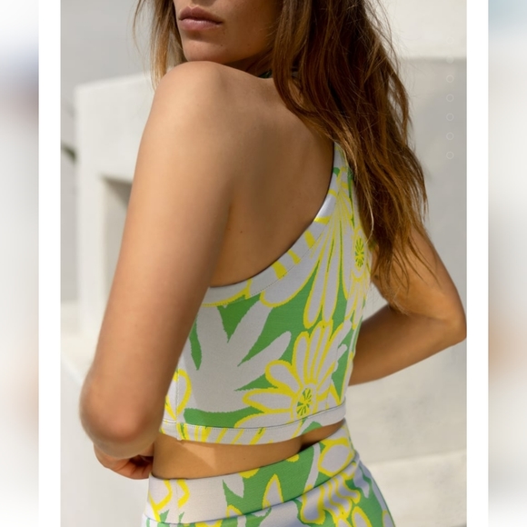 Floral Jacquard Halter Top Green Zara - Picture 4 of 5